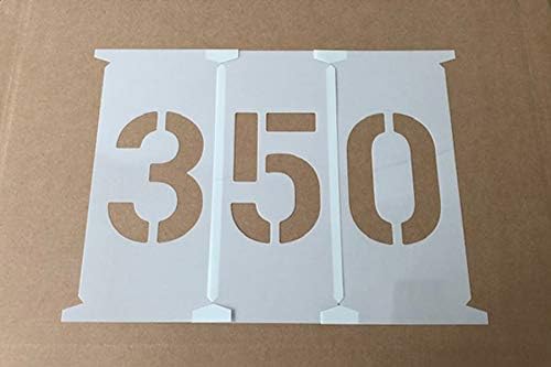 Zahlenschablonen, Zahlenset, wiederverwendbar, aus Kunststoff, Zahlenhöhe 100 bis 350mm, 350mm
