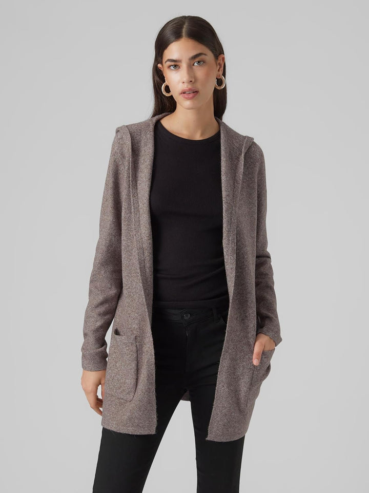 VERO MODA Female Strickjacke VMDOFFY Strickjacke S Coffee Bean/Detail: Melange, S Coffee Bean/Detail