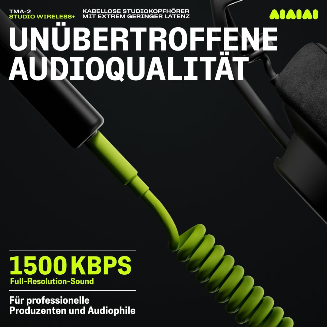 AIAIAI TMA-2 Studio Wireless+ Black Headphones - Premium Bluetooth Kopfhörer Over Ear - Professionel