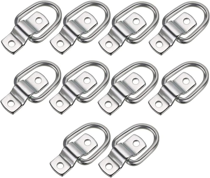 10 Stück D-Ring-Spanngurte 6,35 mm (1/4 Zoll), robuste Spannringe mit Befestigungsbügel für Ladungen