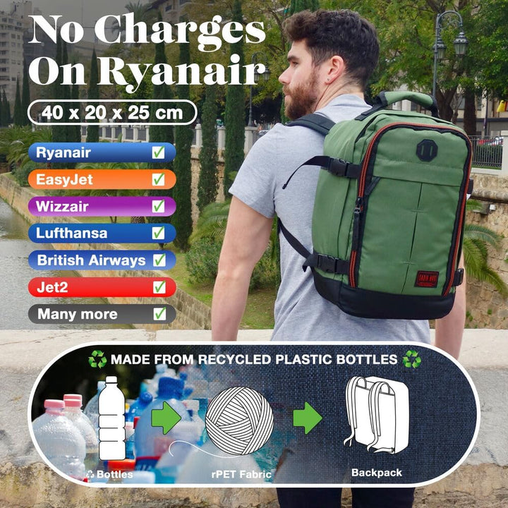 Cabin Max Metz - Ryanair Handgepäck 40x20x25 Perfekter Reiserucksack für Flugzeug, Rucksack & Tasche