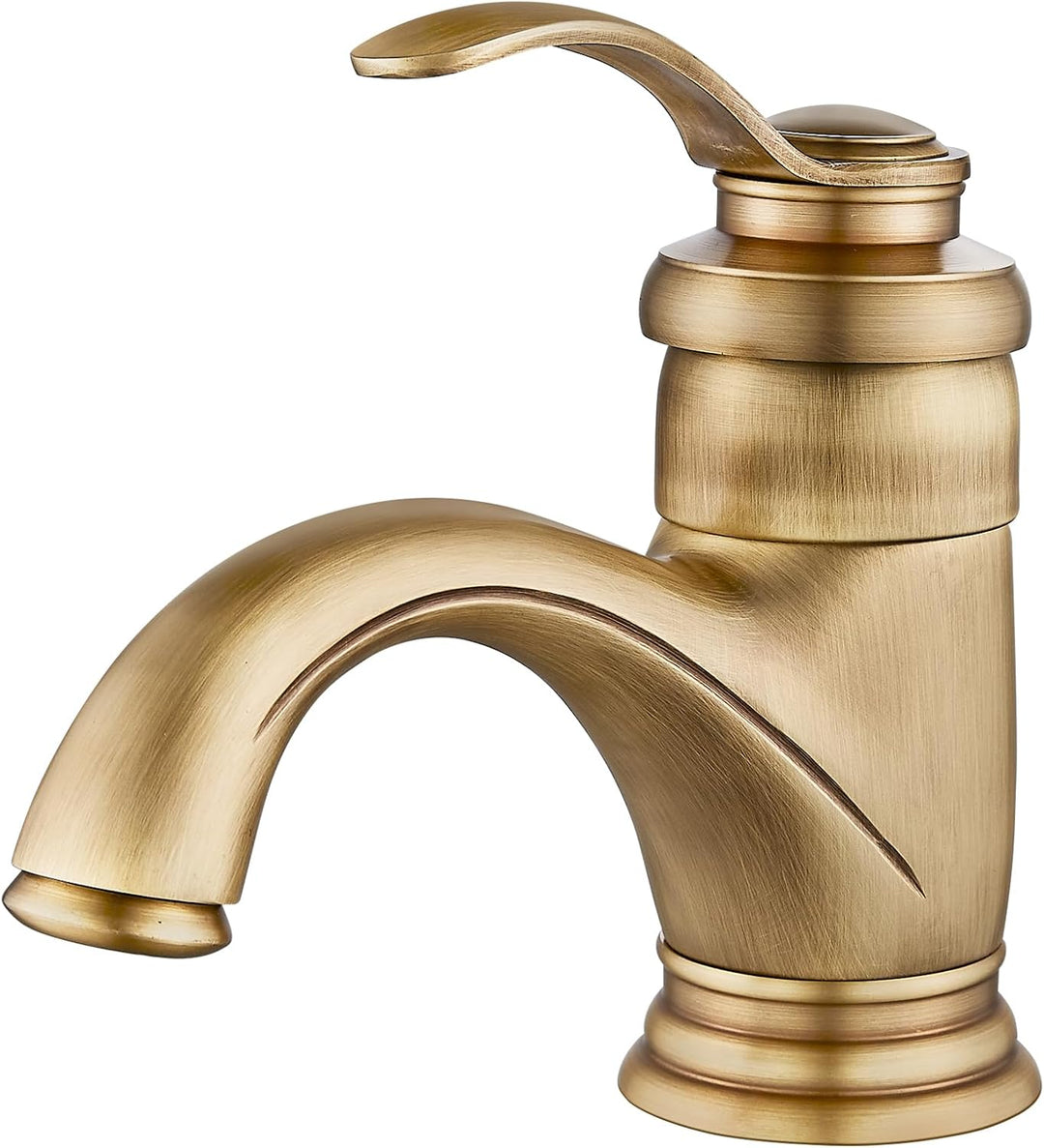 AIMOYO Wasserhahn Bad Messing Waschtischarmatur, Retro Mischbatterie Waschbecken Armatur mit Niedrig