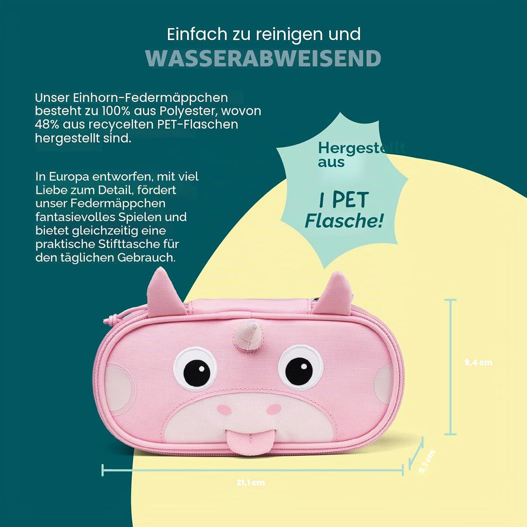 Affenzahn Stiftemäppchen für den Kindergarten, Federmäppchen für Kinder mit Tiermotiv und Ziehzunge
