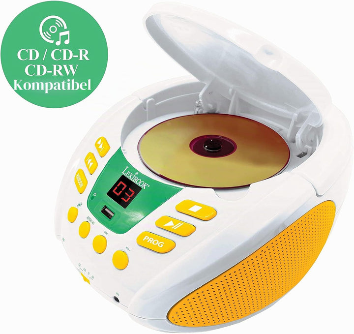 Lexibook RCD109ANX Dschungeltieren-Bluetooth-CD-Player für Kinder-Tragbar, Lichteffekte, Mikrofonbuc