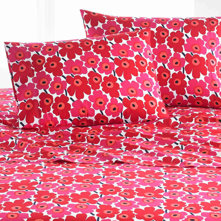 Marimekko - Kissenbezug-Set, Baumwoll-Perkal-Bettwäsche, Glatte und Coole Heimdekoration (Mini Unikk