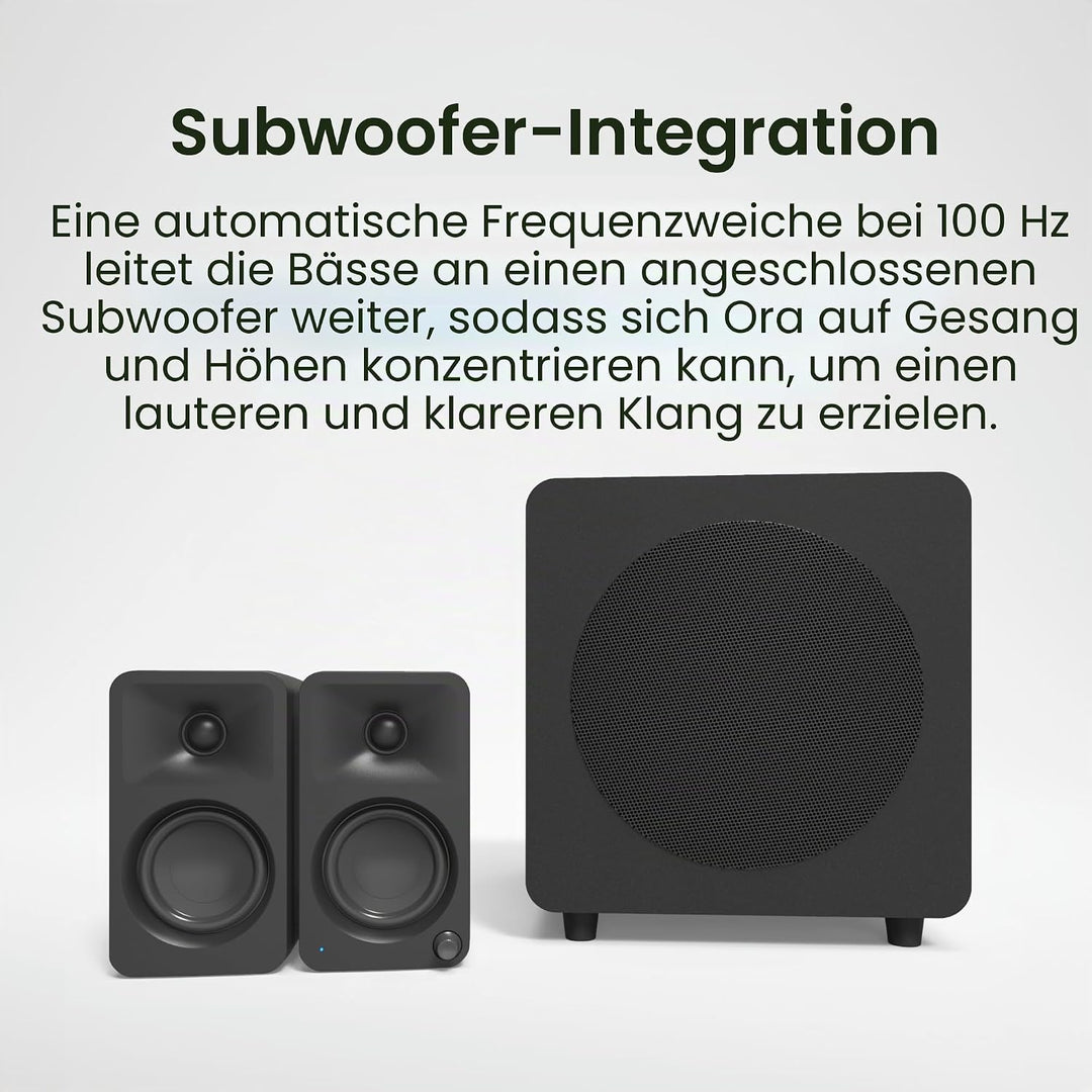 Kanto ORA 100W Powered Bi-amp Reference Desktop Computer Speakers w/Bluetooth 5.0 &amp; USB-C | 100 Hz C