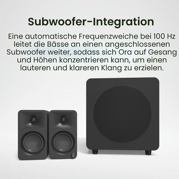 Kanto ORA 100W Powered Bi-amp Reference Desktop Computer Speakers w/Bluetooth 5.0 &amp; USB-C | 100 Hz C