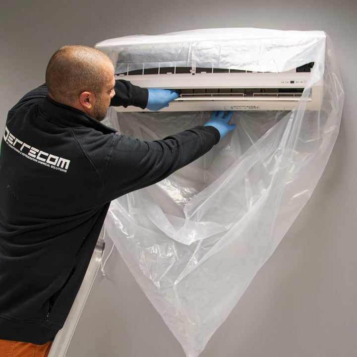 ERRECOM Kit zur Reinigung der Klimaanlage, enthält 1-L Clima-Net Reiniger für Klimaanlagen, Filter,