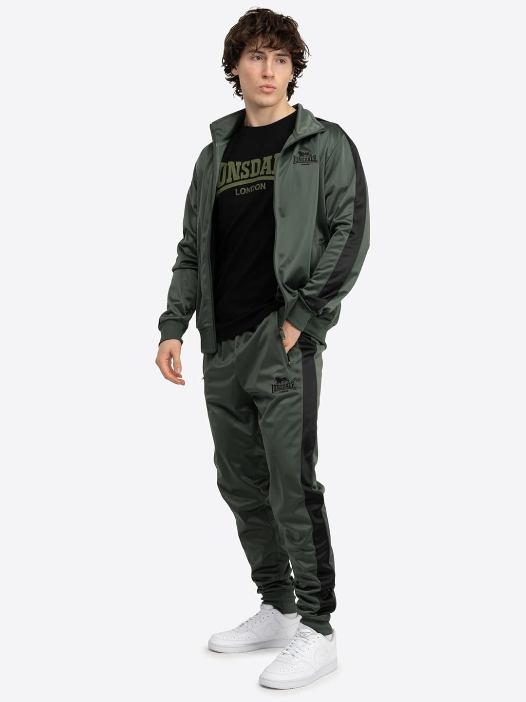 Lonsdale Herren Pember Jogginganzug S Olive/Black, S Olive/Black