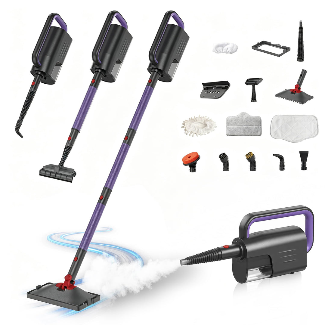 2-in-1 Dampfreiniger,1500W Handgerät,15s Aufheizung | 15s Aufheizung, 8+4 Zubehörteile,5m Kabel &amp; Dr