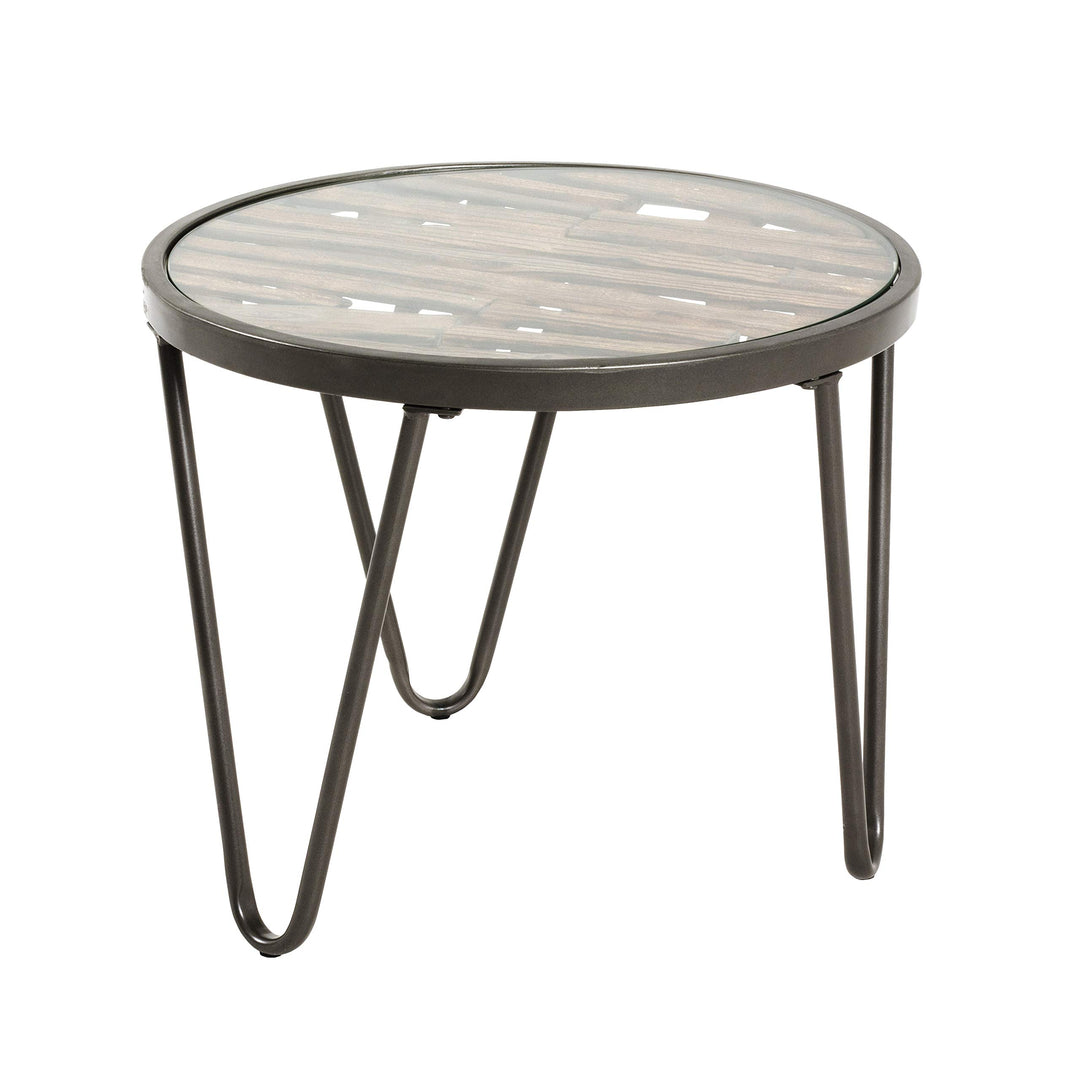 HAKU Möbel Beistelltisch, Massivholz, anthrazit-natur, Ø 52 x H 43 cm Ø: 52 x 43 Anthrazit-natur, Ø: