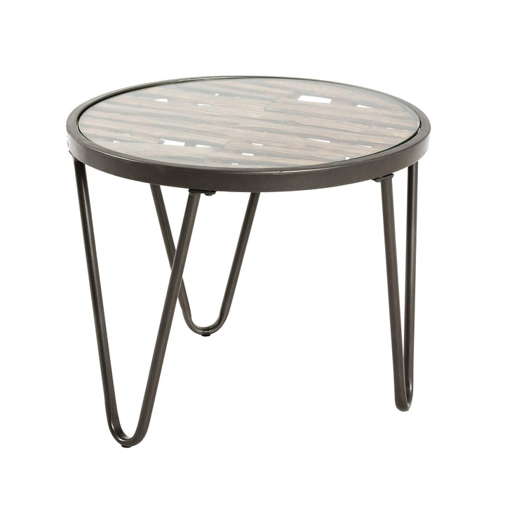 HAKU Möbel Beistelltisch, Massivholz, anthrazit-natur, Ø 52 x H 43 cm Ø: 52 x 43 Anthrazit-natur, Ø: