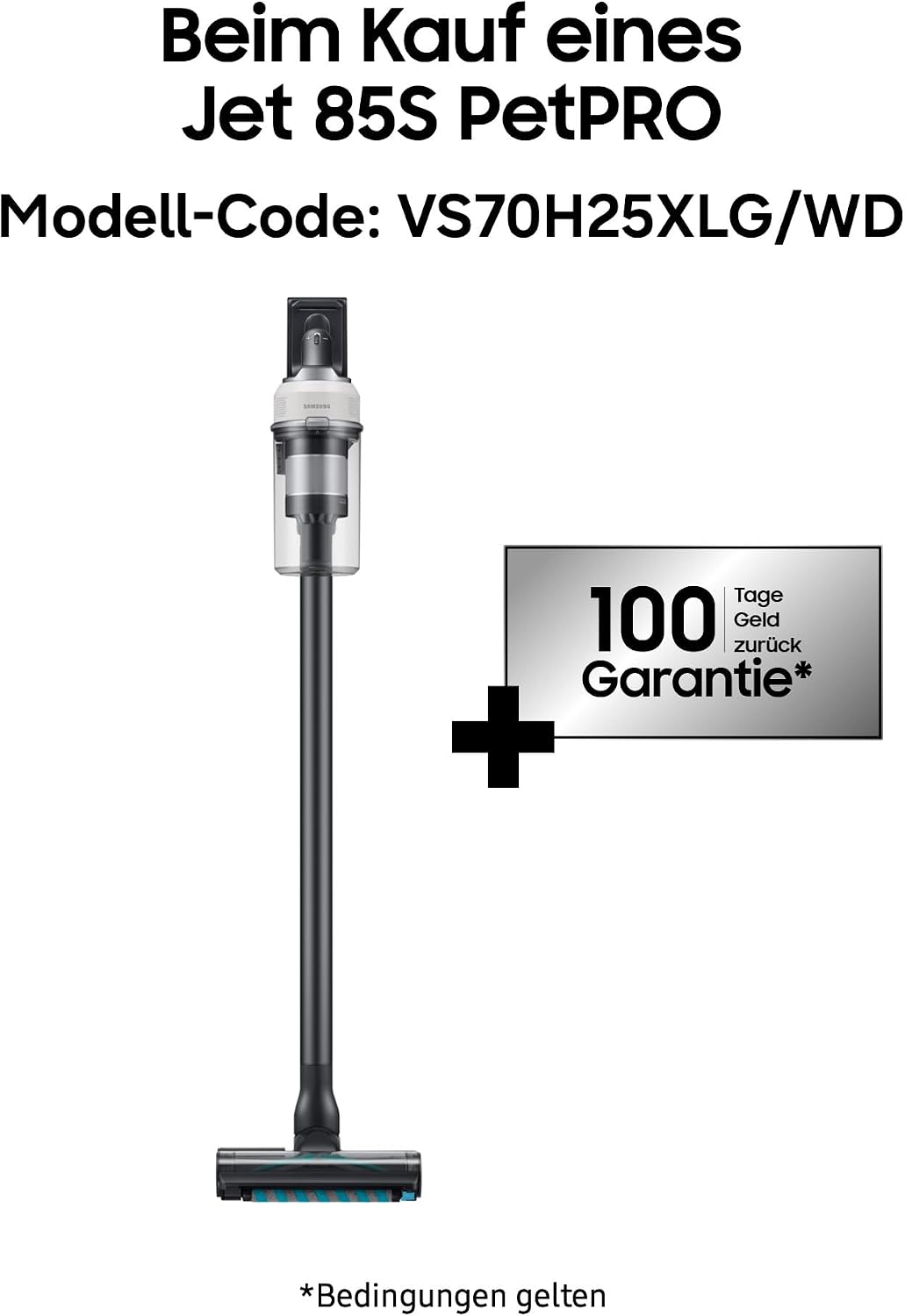 Samsung VS70H25XLG/WD Jet 85S PetPRO Akku-Staubsauger, Kabelloser leistungsstarker Handstaubsauger o