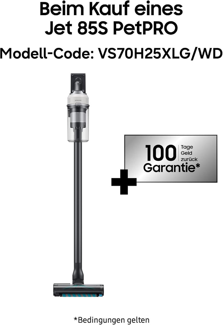 Samsung VS70H25XLG/WD Jet 85S PetPRO Akku-Staubsauger, Kabelloser leistungsstarker Handstaubsauger o