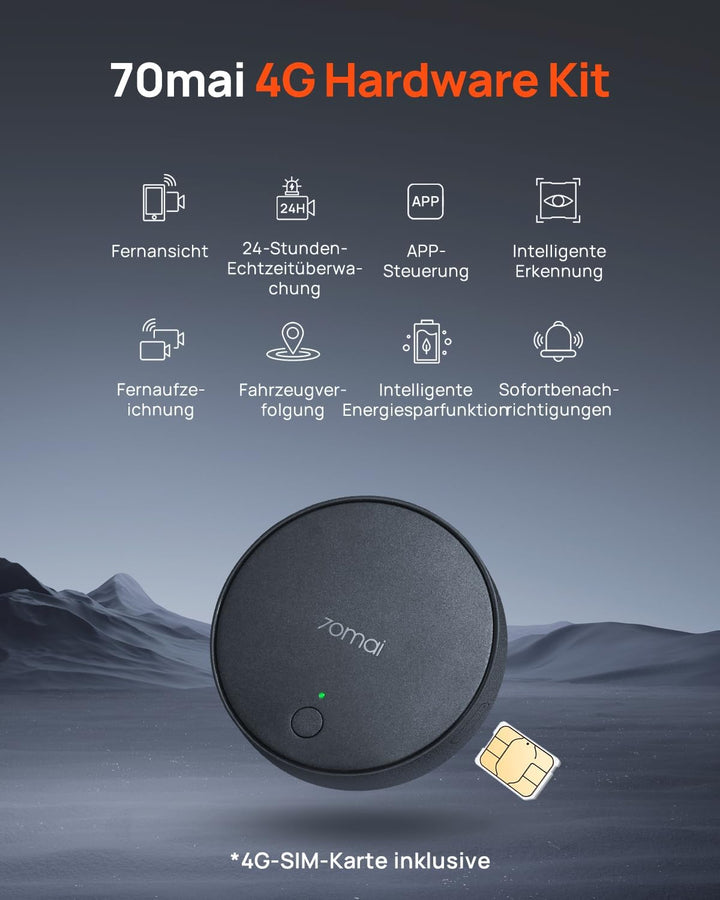 70mai 4G Hardwire Kit für Dash Cam Omni, 24H Smart Parking Überwachung, Echtzeit-Überwachung, Sofort
