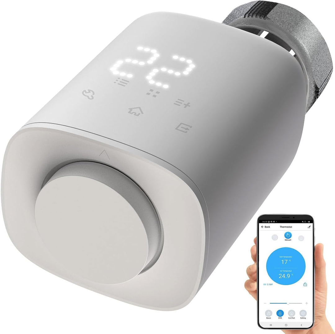 revolt Heizkörperthermostat: Programmierbares Heizkörper-Thermostat mit Bluetooth, App, LED-Display