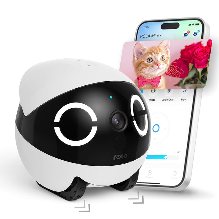 Enabot EBO ROLA Mini 2K Heimtierkamera mit EBO ROLA-PET App,WLAN Mobiler Überwachungskamera Innen mi
