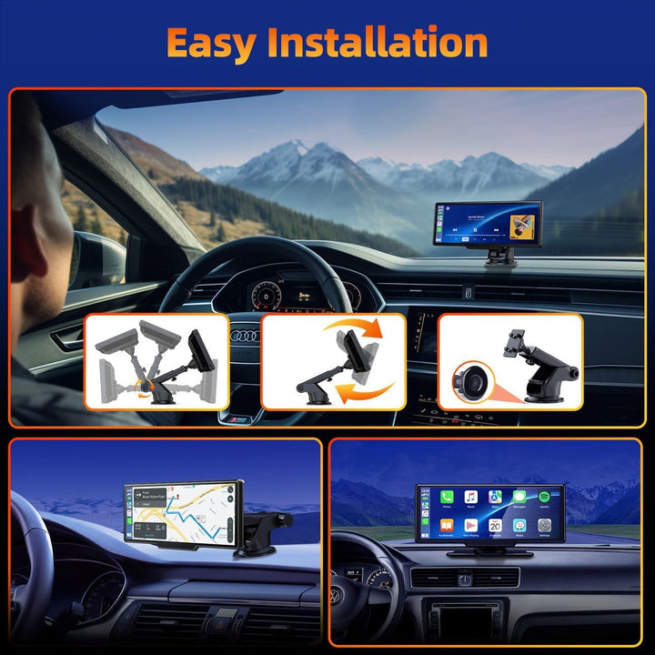 Volam 9.26 Zoll Carplay Display mit 2.5K Dashcam Auto Vorne,1080P Rückfahrkamera, Wireless A-pple Ca