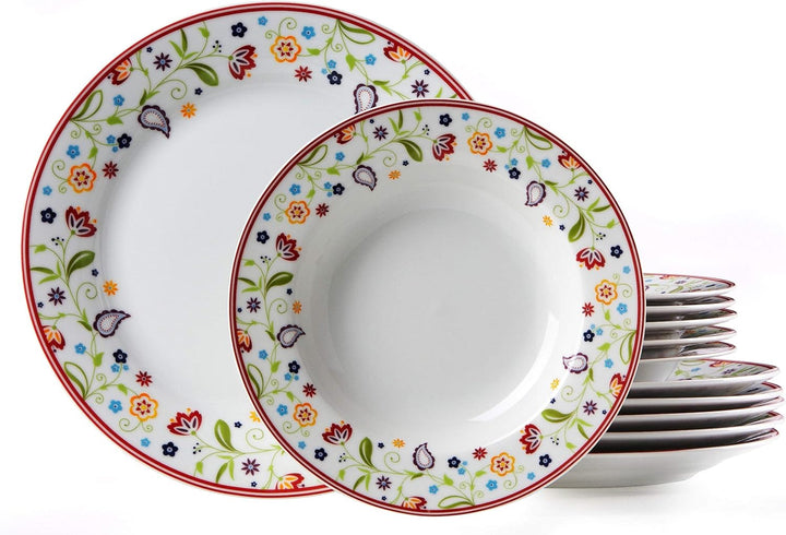 Ritzenhoff &amp; Breker Tafelservice Doppio Shanti, 12-teilig, Porzellangeschirr &amp; Müslischalen-Set Dopp