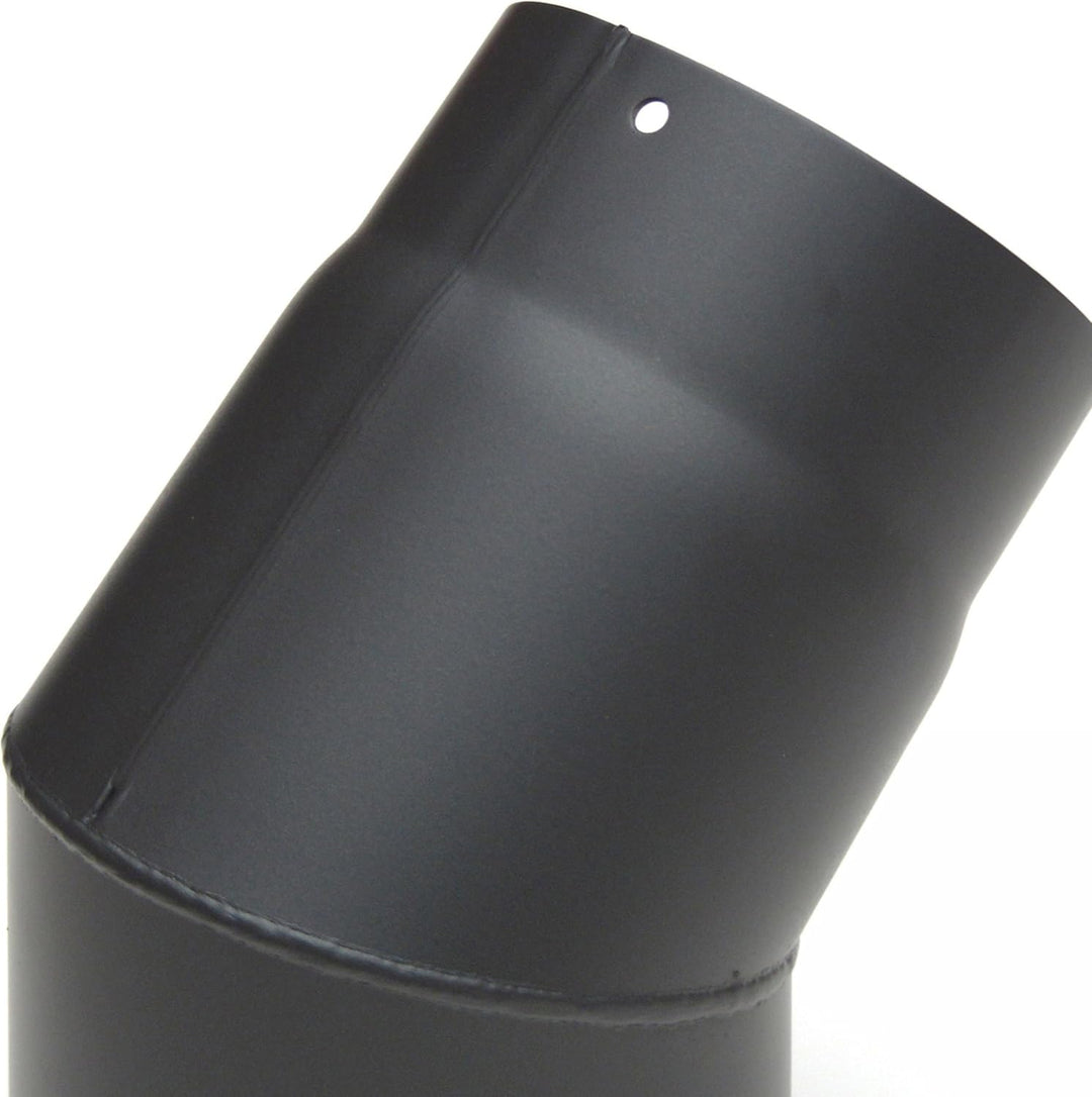 raik Rauchrohrbogen/Ofenrohrbogen 45° 2-teilig 130 mm Durchmesser mit Reinigungsöffnung Stahlblech 2