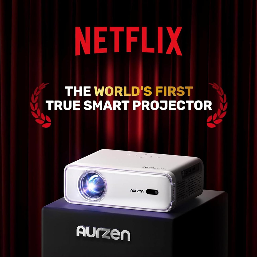 Aurzen Eazze D1 Smart Beamer und 180° Verstellbarer Projektor-Ständer im Bundle – Heimkino-bereit, k