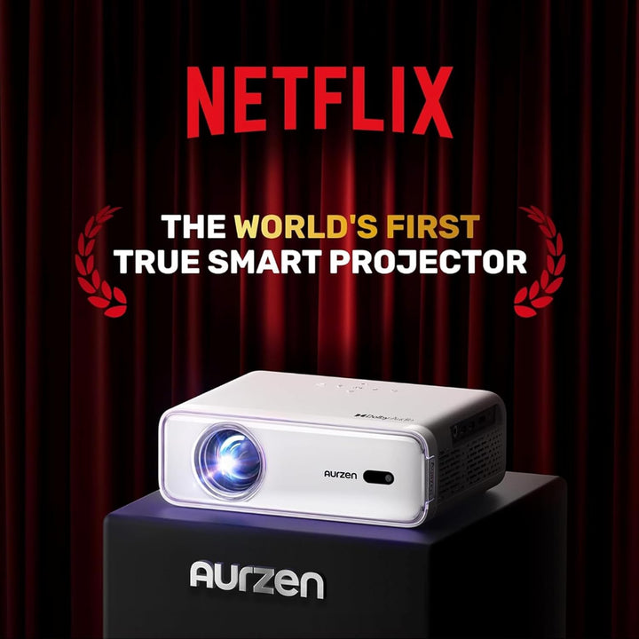 Aurzen Eazze D1 Smart Beamer und 180° Verstellbarer Projektor-Ständer im Bundle – Heimkino-bereit, k