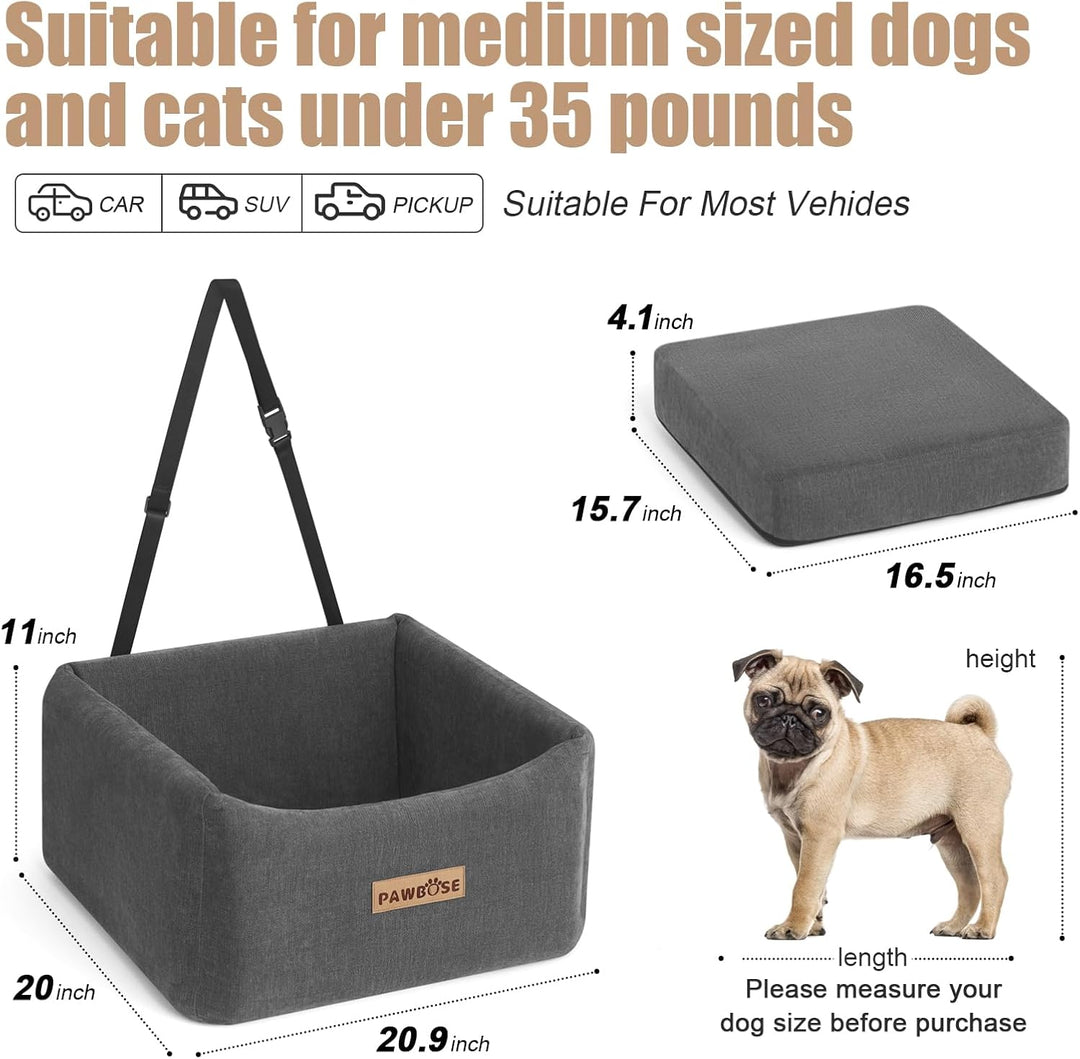 Hunde Autositz, Haustier Autositz für mittlere Hunde bis zu 15 kg, Hund Booster Autositz mit Hund Si