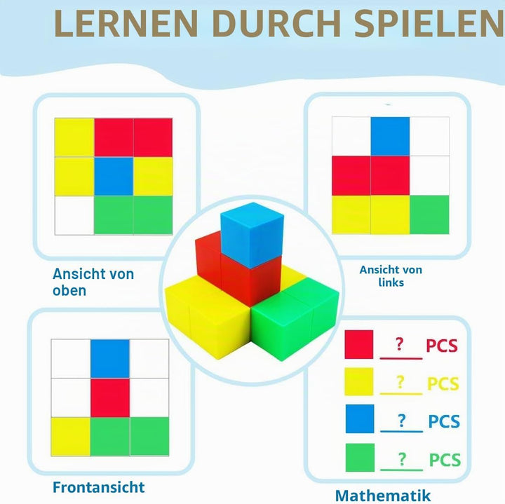 UiDor Magnetische Bausteine, Bunte Magnetische Blöcke Für Jungen Mädchen 25mm 40 Stück, Pädagogische