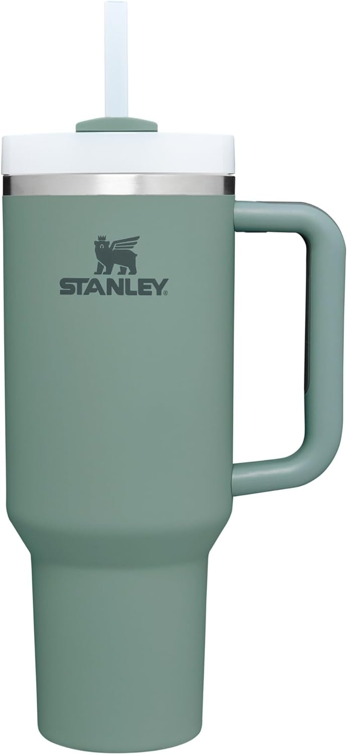 STANLEY Quencher H2.0 Soft-Matte-Kollektion, vakuumisolierter Edelstahlbecher mit Deckel und Strohha