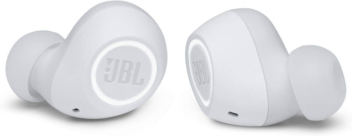JBL Free II Wasserdichte True-Wireless In-Ear-Sport-Kopfhörer in Weiss – Musik Streaming bis zu 24 S