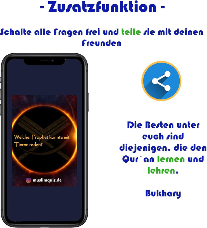 Islamisches Geschenk Spiel Quiz Quran Fragen über Koran und Islam inklusive eigene muslimquiz App (A