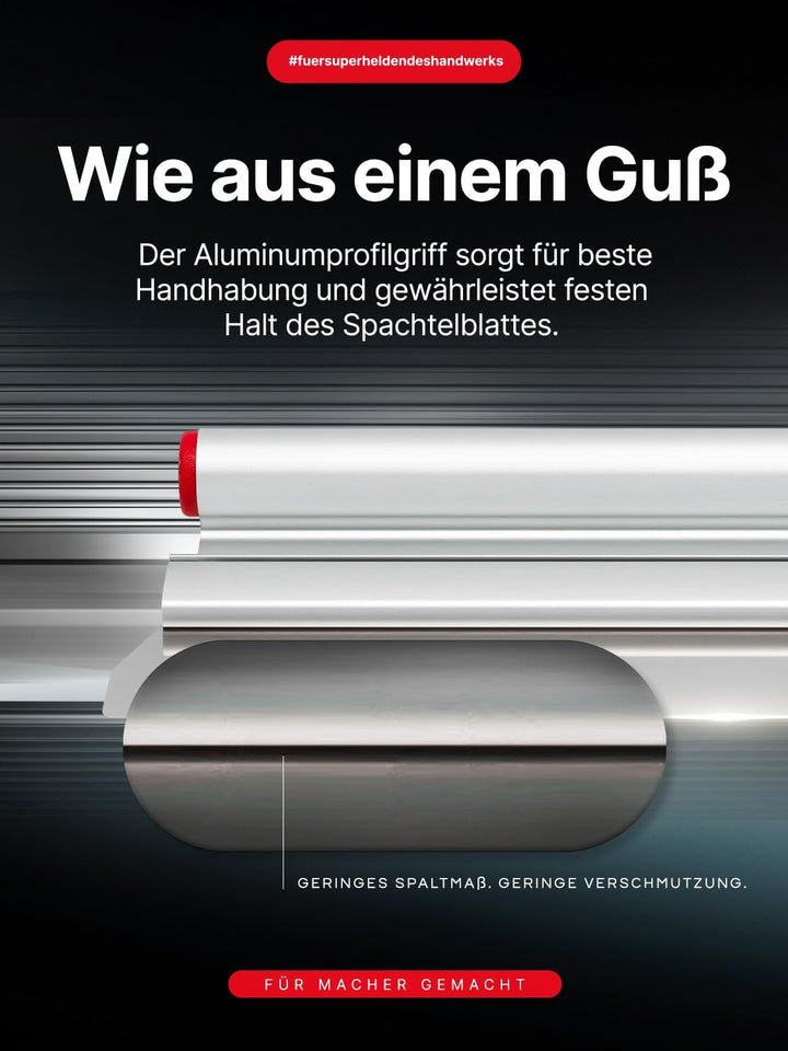 Aluminium Spachtel 250mm mit abgerundeten Ecken | Ideal für Heimwerker & Burgenbauer.. | Inhalt: Spa