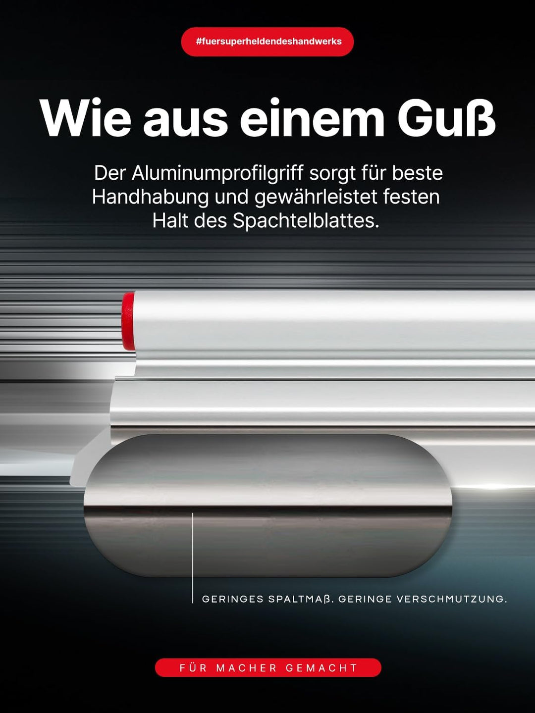 "Flächenspachtel Al" Aluminium Spachtel 200mm mit abgerundeten Ecken | Ideal für Heimwerker & Burgen