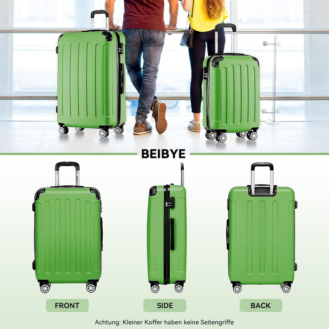 BEIBYE Hartschalen-Koffer Trolley Rollkoffer Reisekoffer Sicherheit Zahlenschloss Zwillingsrolle ABS