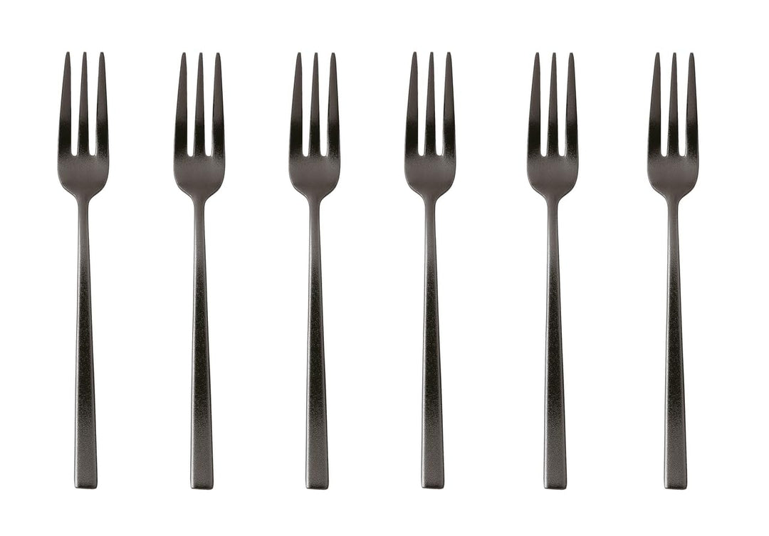 Set 6 Kuchengabeln Edelstahl/PVD 2Black [SP]