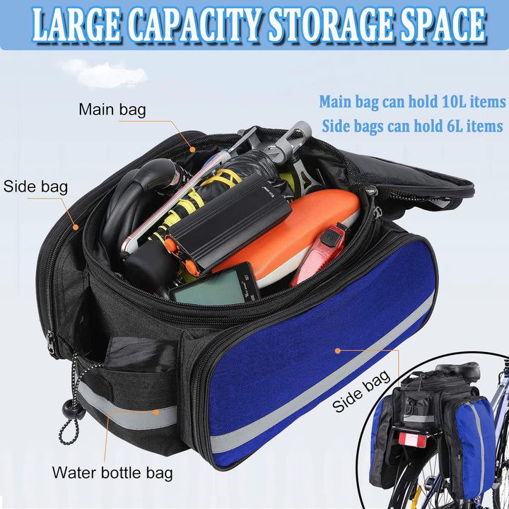 Taeku Gepäckträgertasche, Multifunction Fahrradtasche 27L wasserdichte Fahrrad Seitentasche Gross Sa