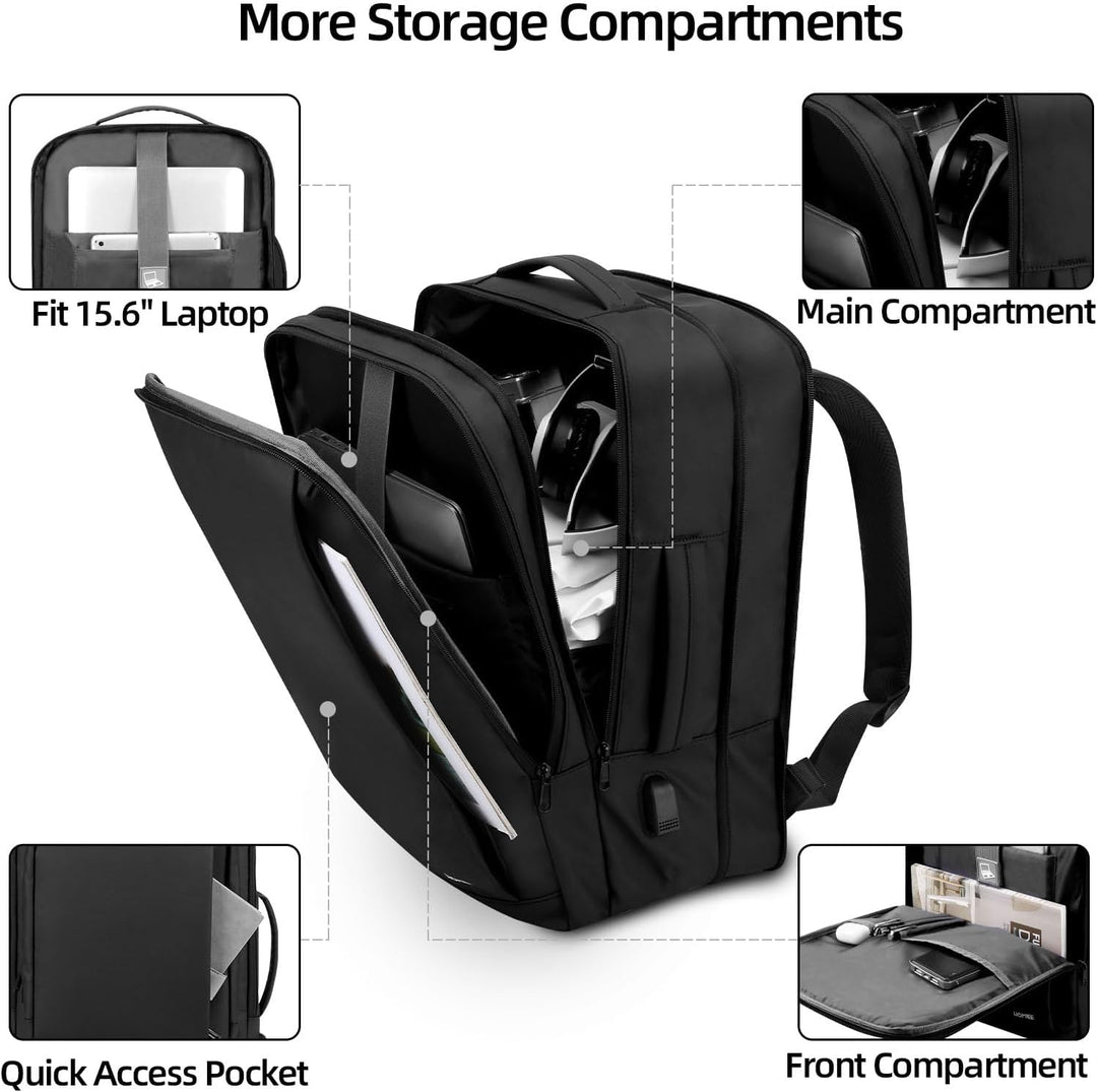 HOMIEE Business Rucksack Herren Laptoprucksack Herren Wasserdicht Laptop Gross Erweiterbarer Handgep
