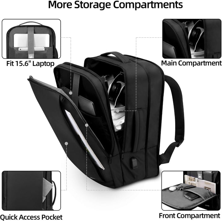 HOMIEE Business Rucksack Herren Laptoprucksack Herren Wasserdicht Laptop Gross Erweiterbarer Handgep