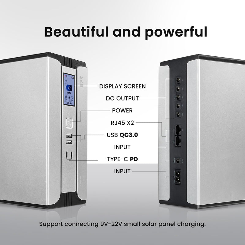SKE Mini USV Stromversorgung 30000mAh Akku Stromausfall UPS USV 230V Unterbrechungsfreie Stromversor