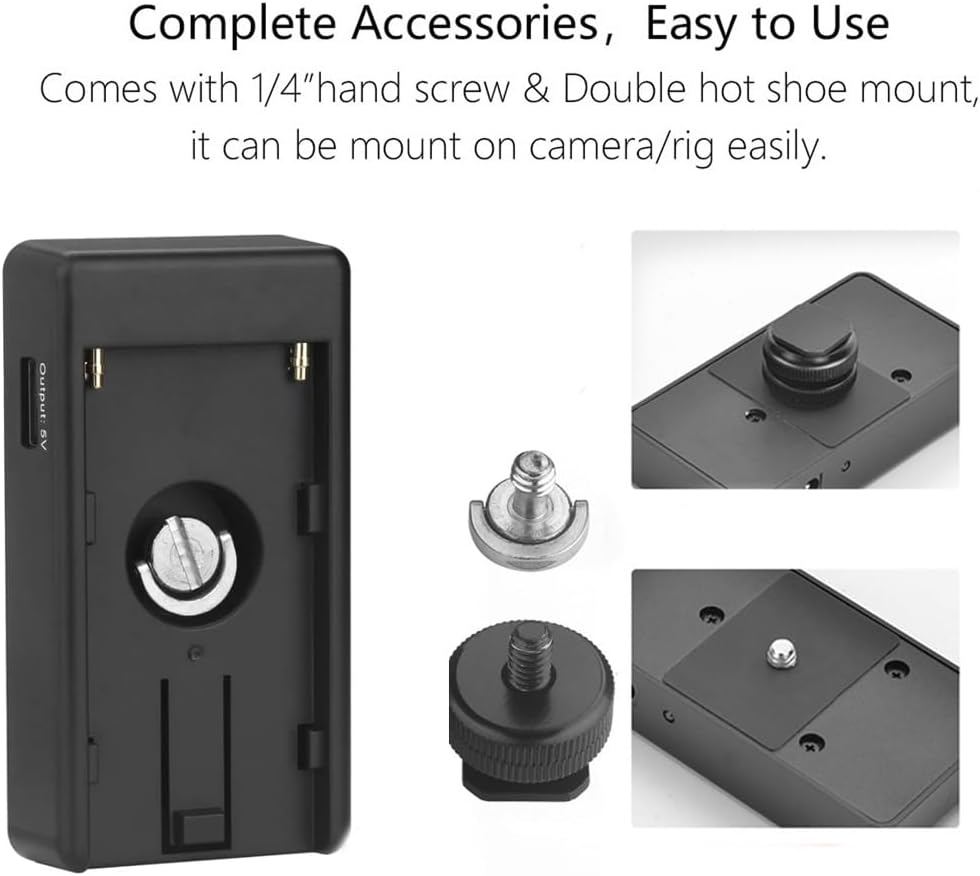 NP-F Akku-Adapterplatte mit Dummy-Akku DR-E6 LP-E6 LP-E6N für Canon EOS 5D Mark II III 6D 70D 5DSR 7