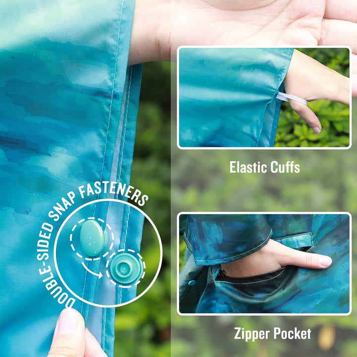SaphiRose Damen Poncho, Einheitsgrösse Monet Seerosen