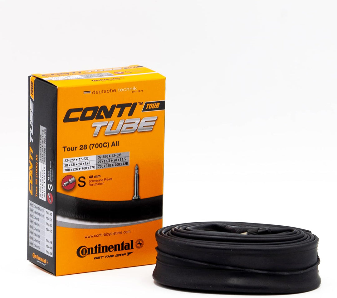 Continental Fahrradreifen Grand Prix 4 Season 32 Bundle mit Luftschlauch Fahrrad Tour 28, Season 32