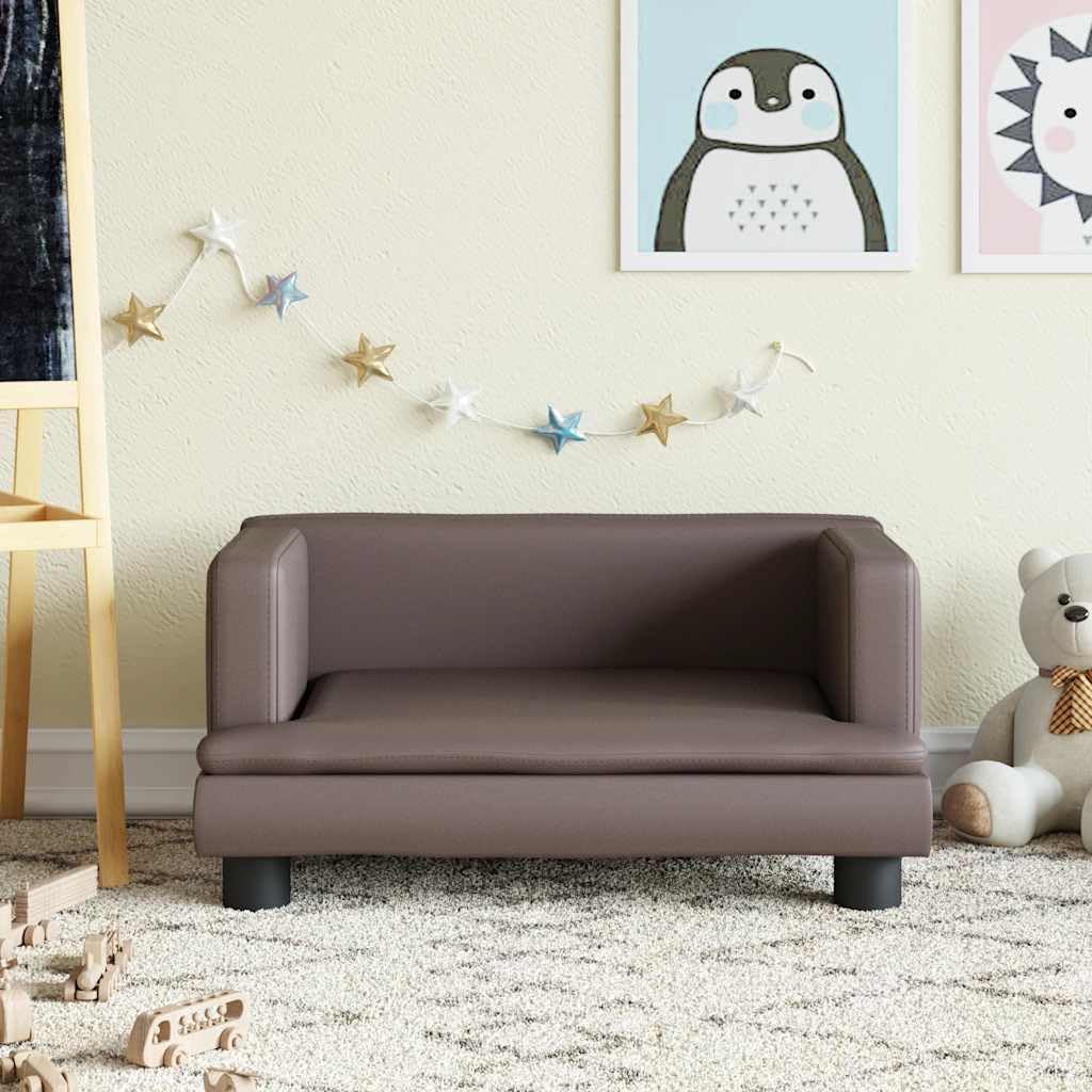 vidaXL Kindersofa Braun 60x40x30 cm Kunstleder 60 x 40 x 30 cm Braun, 60 x 40 x 30 cm Braun
