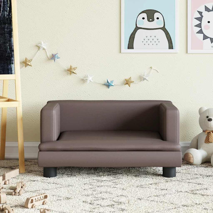 vidaXL Kindersofa Braun 60x40x30 cm Kunstleder 60 x 40 x 30 cm Braun, 60 x 40 x 30 cm Braun
