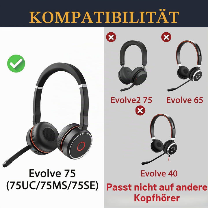 SOULWIT Kühlgel Ersatz Ohrpolster für Jabra Evolve 75(75 UC 75MS 75SE) Stereo-Bluetooth-Headset/Kopf