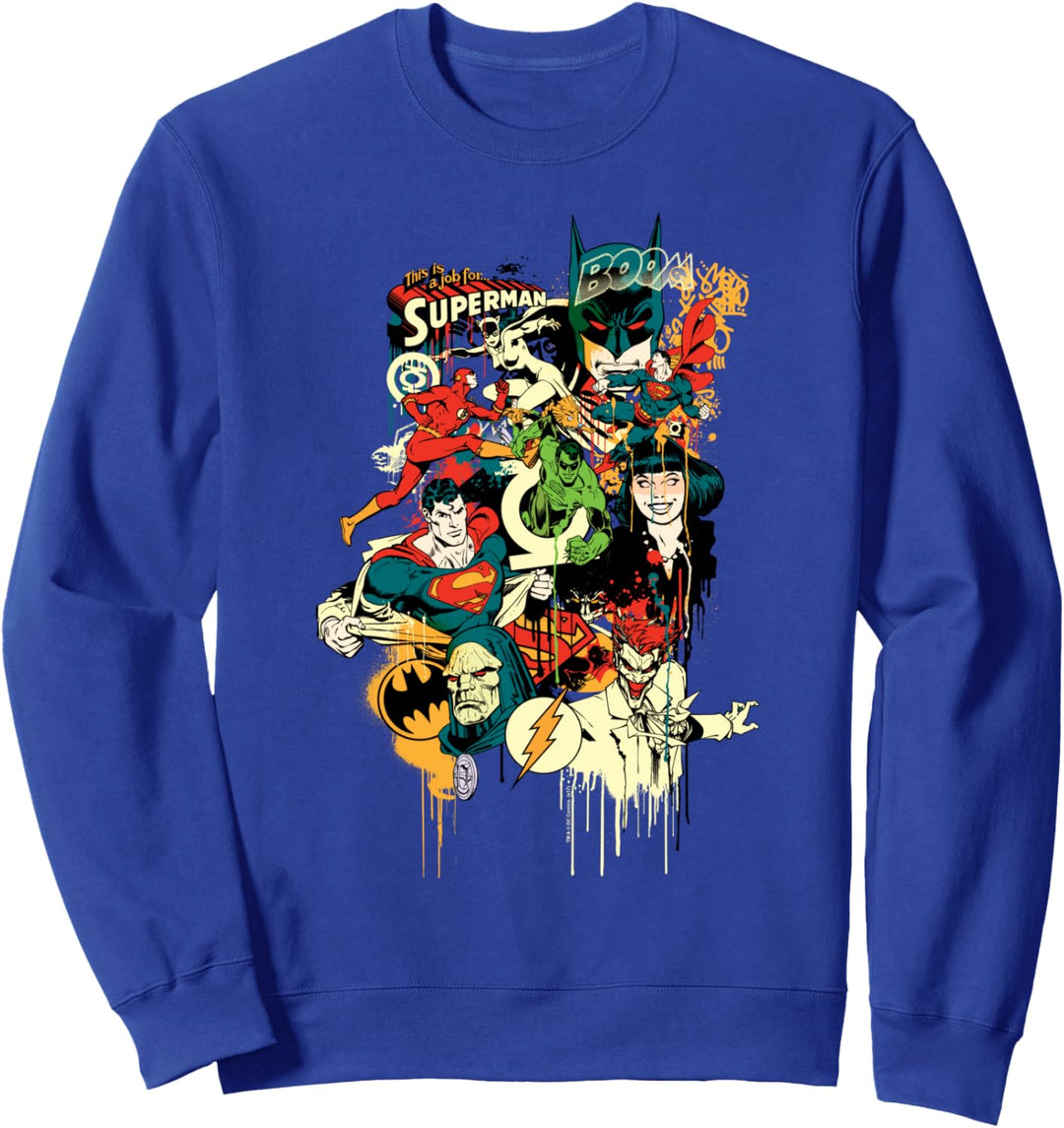 Justice League Dripping Characters Sweatshirt