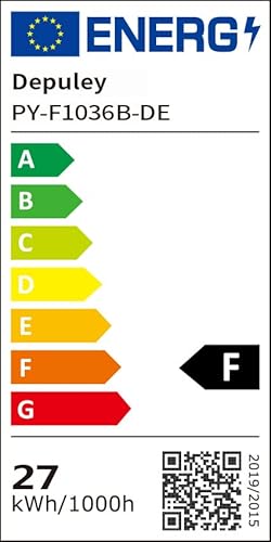 Depuley LED Stehlampe Wohnzimmer, Stehlampe schwarz mit Glaskugel & Fussschalter, E27 Fassung, Augen