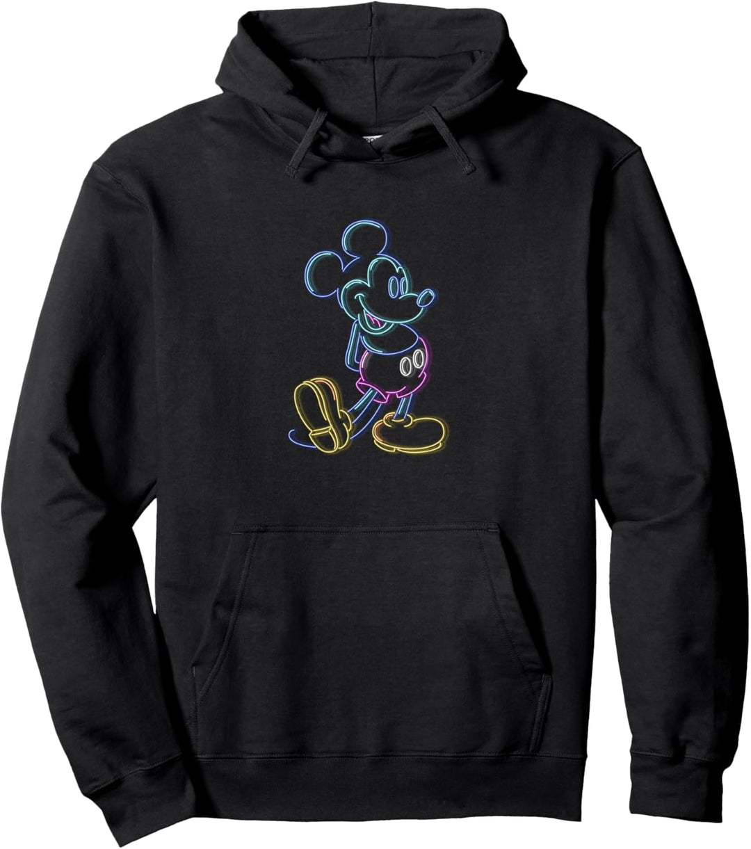 Disney Mickey Mouse Neon Sign Outline Pullover Hoodie