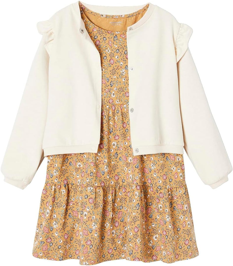Vertbaudet Mädchen Set: Shirtkleid & Cardigan 158 karamell, 158 karamell