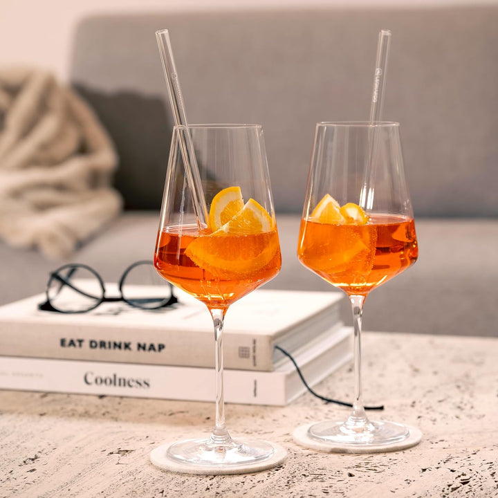 Leonardo Puccini Weisswein-Gläser, 6er Set, spülmaschinenfeste Wein-Gläser, Kelch mit gezogenem Stie